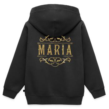 Maria or - Sweat Premium à capuche zippé enfant bio - noir - Dos - AI Model Kid Male (0cm)