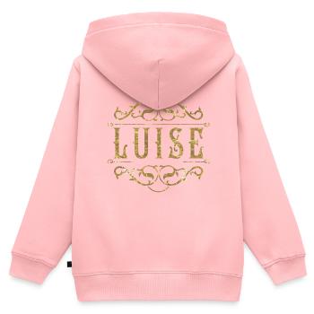 Luise or - Sweat Premium à capuche zippé enfant bio - rose - Dos - AI Model Kid Female (0cm)