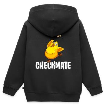 Schach Schachmatt Schachspieler "checkmate" - Kinder Premium Organic Zip Hoodie - Schwarz - Hinten - AI Model Kid Male (0cm)