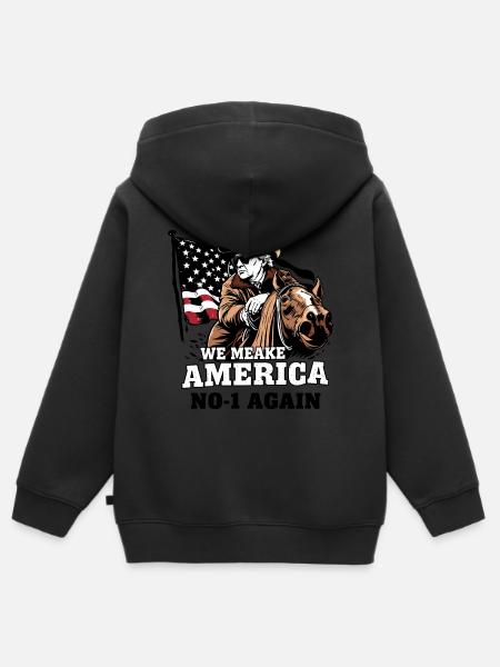 Amerika Cowboy - Kinder Premium Organic Zip Hoodie -