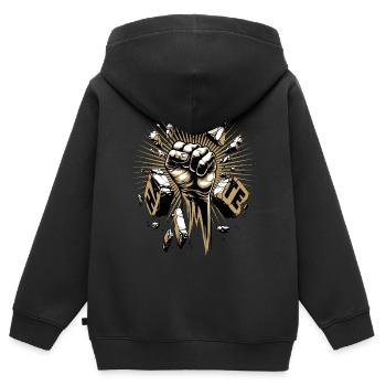 Fight the Hate - Kids Premium Organic Zip-up Hoodie - black - Back - AI Model Kid Male (0cm)