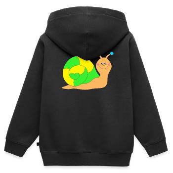slug - Kids Premium Organic Zip-up Hoodie - black - Back - AI Model Kid Male (0cm)