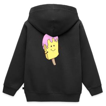 Eis Sommer Eisdiele Eiskrem Fantasy Comic Cartoon - Kinder Premium Organic Zip Hoodie - Schwarz - Hinten - AI Model Kid Male (0cm)