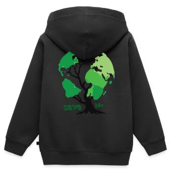 save the planet - Kinder Premium Organic Zip Hoodie - Schwarz - Hinten - AI Model Kid Male (0cm)