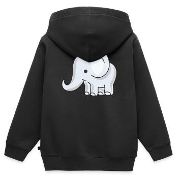 Éléphant bébé bienvenus pour les garçons ou les filles - Sweat Premium à capuche zippé enfant bio - noir - Dos - AI Model Kid Male (0cm)