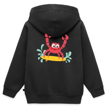 Enfants Surf Crab Beach Holidays Garçons Filles - Sweat Premium à capuche zippé enfant bio - noir - Dos - AI Model Kid Male (0cm)