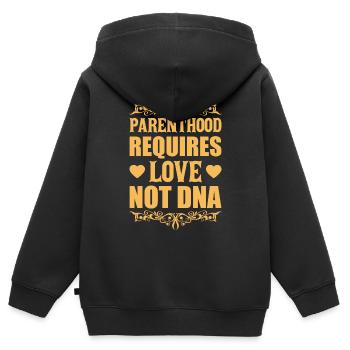 Parenthood Requires Love Not DNA Adoption - Kids Premium Organic Zip-up Hoodie - black - Back - AI Model Kid Male (0cm)