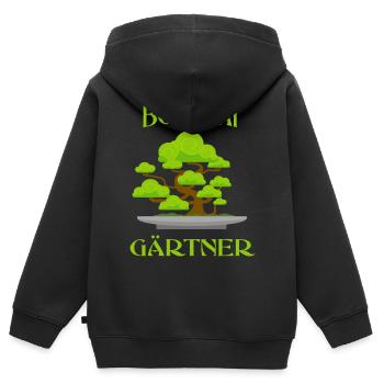 Bonsai - Kinder Premium Organic Zip Hoodie - Schwarz - Hinten - AI Model Kid Male (0cm)