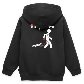 .exe ausführen - Computer Humor - Anwendung Datei - Kinder Premium Organic Zip Hoodie - Schwarz - Hinten - AI Model Kid Male (0cm)