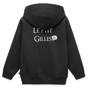 Le ptit gilles - Sweat Premium à capuche zippé enfant bio - noir - Dos - AI Model Kid Male (0cm)