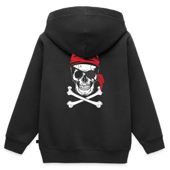 Piraten - Pirat mit Augenklappe - Kinder Premium Organic Zip Hoodie - Schwarz - Hinten - AI Model Kid Male (0cm)