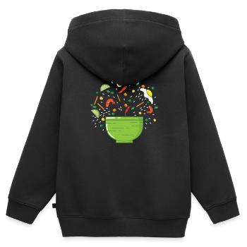 asiatische Bowl - Kinder Premium Organic Zip Hoodie - Schwarz - Hinten - AI Model Kid Male (0cm)