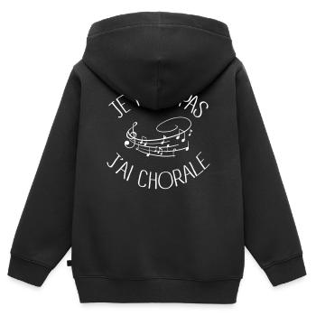 Je peux pas j'ai Chorale - Sweat Premium à capuche zippé enfant bio - noir - Dos - AI Model Kid Male (0cm)