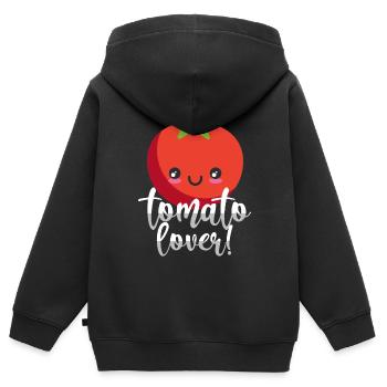 Tomate - Kinder Premium Organic Zip Hoodie - Schwarz - Hinten - AI Model Kid Male (0cm)