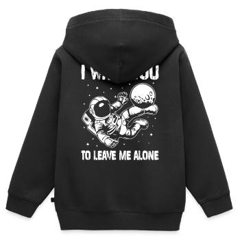 I want you to leave me alone - Kinder Premium Organic Zip Hoodie - Schwarz - Hinten - AI Model Kid Male (0cm)