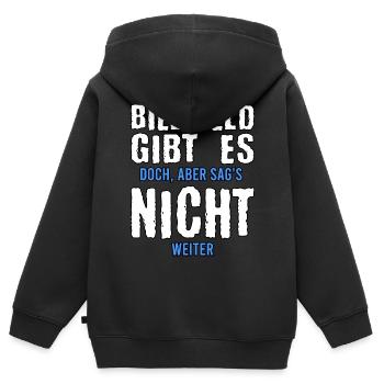 Bielefeld Fan Bielefelder Stadt Geschenk - Kinder Premium Organic Zip Hoodie - Schwarz - Hinten - AI Model Kid Male (0cm)