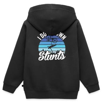 I do my own stunts accident mountain bike sport accident - Kids Premium Organic Zip-up Hoodie - black - Back - AI Model Kid Male (0cm)