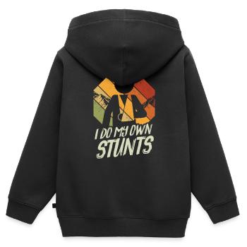 I do my own stunts sports accident accident - Kids Premium Organic Zip-up Hoodie - black - Back - AI Model Kid Male (0cm)