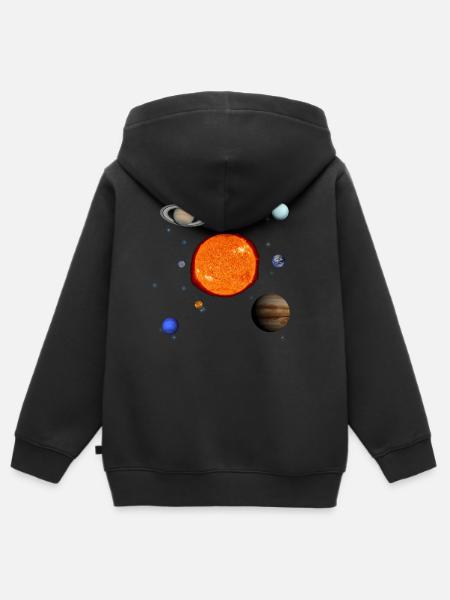 Unser Sonnensystem! - Kinder Premium Organic Zip Hoodie - Schwarz