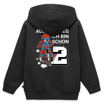 2. Geburtstag Motocross Jungen Geschenk - Kinder Premium Organic Zip Hoodie - Schwarz - Hinten - AI Model Kid Male (0cm)
