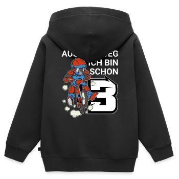 3. Geburtstag Motocross Jungen Geschenk - Kinder Premium Organic Zip Hoodie - Schwarz - Hinten - AI Model Kid Male (0cm)