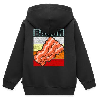 Bacon - Sweat Premium à capuche zippé enfant bio - noir - Dos - AI Model Kid Male (0cm)