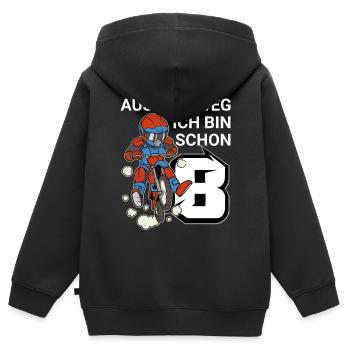 8. Geburtstag Motocross Jungen Geschenk - Kinder Premium Organic Zip Hoodie - Schwarz - Hinten - AI Model Kid Male (0cm)