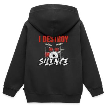 Schlagzeug Musik Drum'n'bass Drumset Becken Rock - Kinder Premium Organic Zip Hoodie - Schwarz - Hinten - AI Model Kid Male (0cm)