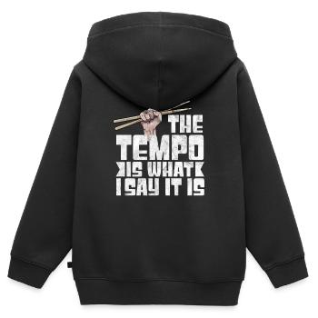 Schlagzeug Musik Drum'n'bass Drumset Tempo Rock - Kinder Premium Organic Zip Hoodie - Schwarz - Hinten - AI Model Kid Male (0cm)