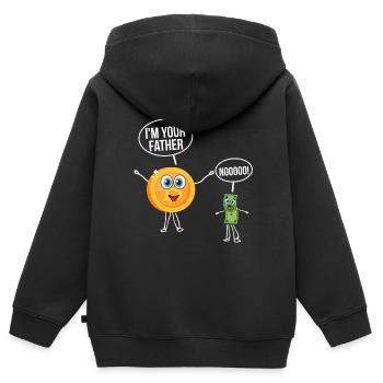 Bitcoin - Sweat Premium à capuche zippé enfant bio - noir - Dos - AI Model Kid Male (0cm)