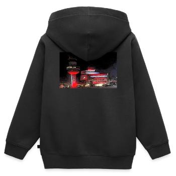 Flughafen Tegel / TXL Danke TXL - Kinder Premium Organic Zip Hoodie - Schwarz - Hinten - AI Model Kid Male (0cm)