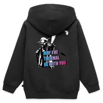 May the thermal be with you Parapente parapente - Sweat Premium à capuche zippé enfant bio - noir - Dos - AI Model Kid Male (0cm)