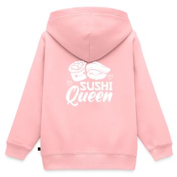 Sushis - Sweat Premium à capuche zippé enfant bio - rose - Dos - AI Model Kid Female (0cm)