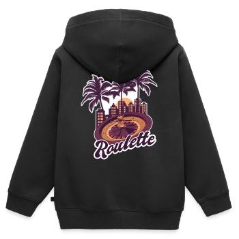 Roulette Miami - Kids Premium Organic Zip-up Hoodie - black - Back - AI Model Kid Male (0cm)