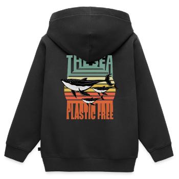 Umweltschutz, Tierschutz - Kinder Premium Organic Zip Hoodie - Schwarz - Hinten - AI Model Kid Male (0cm)