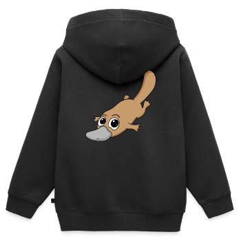 Schnabeltier - Kinder Premium Organic Zip Hoodie - Schwarz - Hinten - AI Model Kid Male (0cm)