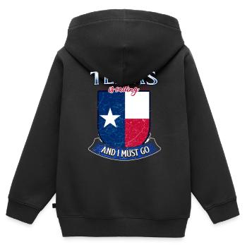 Texas - Kids Premium Organic Zip-up Hoodie - black - Back - AI Model Kid Male (0cm)