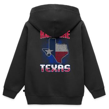 Texas - Kids Premium Organic Zip-up Hoodie - black - Back - AI Model Kid Male (0cm)
