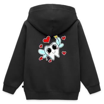 La magie des dents de la fée des dents - Sweat Premium à capuche zippé enfant bio - noir - Dos - AI Model Kid Male (0cm)