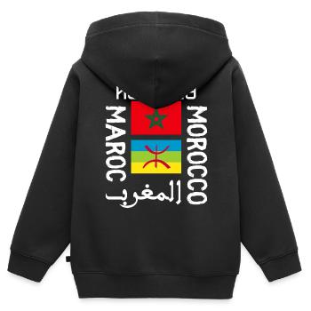 Amazigh Marokko - Kinder Premium Organic Zip Hoodie - Schwarz - Hinten - AI Model Kid Male (0cm)