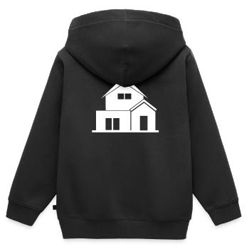 Maison Blanche - Sweat Premium à capuche zippé enfant bio - noir - Dos - AI Model Kid Male (0cm)