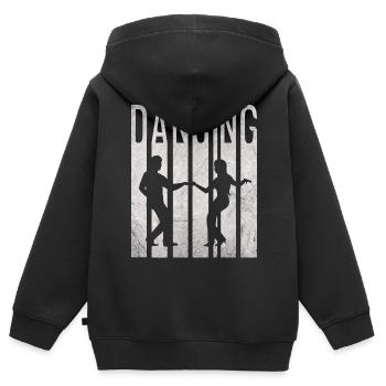Dancing Disco Fox Boogie Woogie Tanzen Tanzpaar - Kinder Premium Organic Zip Hoodie - Schwarz - Hinten - AI Model Kid Male (0cm)
