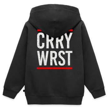 Currywurst Design in HipHop Style - Sweat Premium à capuche zippé enfant bio - noir - Dos - AI Model Kid Male (0cm)