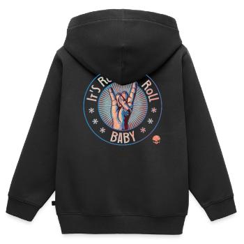 It is Rock and Roll Baby ! - Kinder Premium Organic Zip Hoodie - Schwarz - Hinten - AI Model Kid Male (0cm)