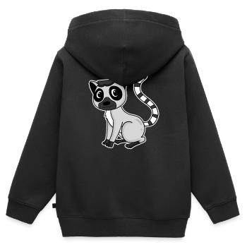 Lemur Primat Cadeau - Sweat Premium à capuche zippé enfant bio - noir - Dos - AI Model Kid Male (0cm)