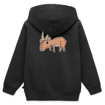 Antilope - Sweat Premium à capuche zippé enfant bio - noir - Dos - AI Model Kid Male (0cm)