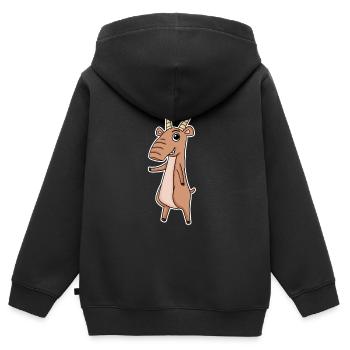 Antilope - Sweat Premium à capuche zippé enfant bio - noir - Dos - AI Model Kid Male (0cm)