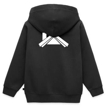 Maison toit blanc - Sweat Premium à capuche zippé enfant bio - noir - Dos - AI Model Kid Male (0cm)
