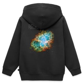 Crab Nebula - Kinder Premium Organic Zip Hoodie - Schwarz - Hinten - AI Model Kid Male (0cm)
