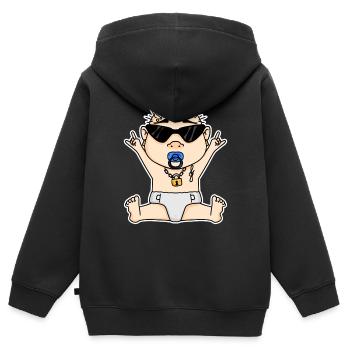 Cool Baby - Sweat Premium à capuche zippé enfant bio - noir - Dos - AI Model Kid Male (0cm)